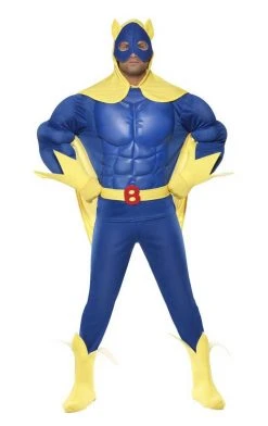 Smiffys Book Characters Mens Bananaman Superhero Costume