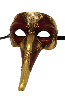 Generic Red Long Nose Masquerade Facepiece