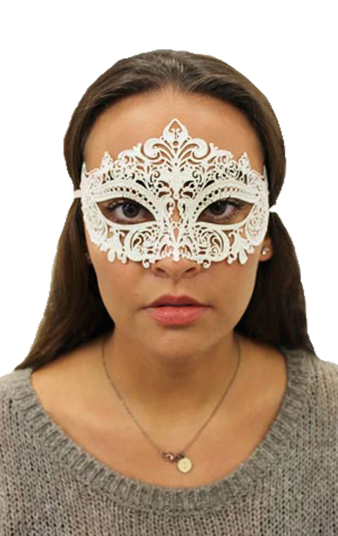 Generic Masquerade Ball White Metal Masquerade Facepiece 3 Generic Masquerade Ball White Metal Masquerade Facepiece