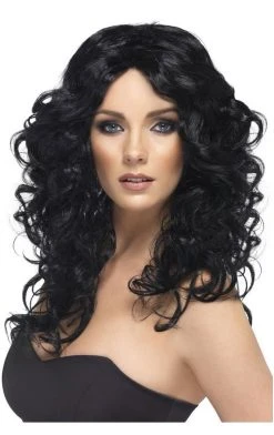 Smiffys All Accessories Black Glamour Wig
