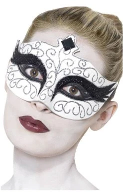 Smiffys Black Swan Facepiece Masquerade Ball