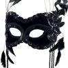 Bristol Novelty Black Velvet Masquerade Facepiece