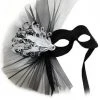 Generic All Accessories Black & White Masquerade Facepiece
