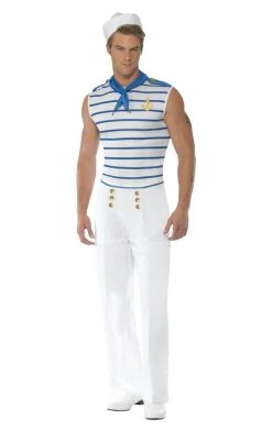 Smiffys Mens Fever French Sailor Costume Military