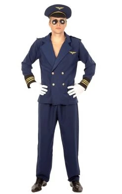RG Costumes & Accessories Mens Flight Captain Pilot Costume Pilots & Cabin Crew
