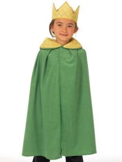 Charlie Crow Kids Green Cloak & Crown Costume Book Characters