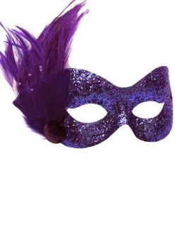 Generic All Accessories Purple Glitter Masquerade Facepiece