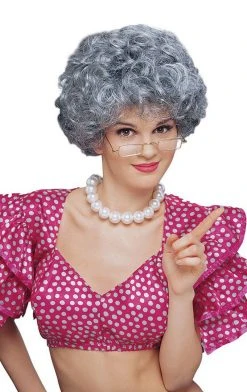 Generic Short Grey Granny Wig Accessory
