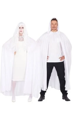 Generic Unisex White Hooded Cape Angels